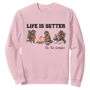 Funny Camping Raccoon Sweatshirt Life Is Better By The Campfire