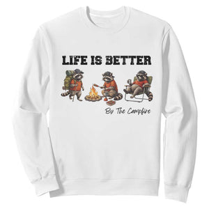 Funny Camping Raccoon Sweatshirt Life Is Better By The Campfire