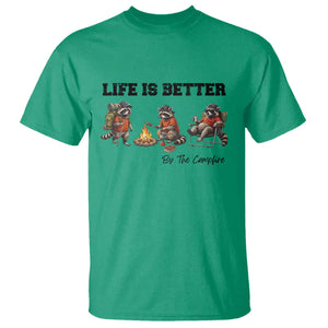 Funny Camping Raccoon T Shirt Life Is Better By The Campfire