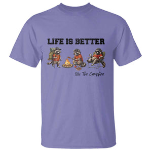 Funny Camping Raccoon T Shirt Life Is Better By The Campfire