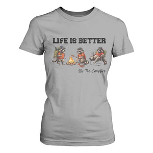 Funny Camping Raccoon T Shirt For Women Life Is Better By The Campfire