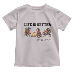 Funny Camping Raccoon Toddler T Shirt Life Is Better By The Campfire