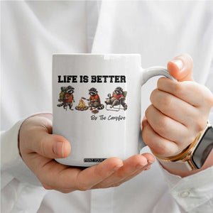 Funny Camping Raccoon Coffee Mug Life Is Better By The Campfire