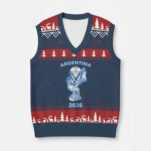 Proud Argentina Soccer 2026 V-Neck Knit Sweater Vest World Football Fan Gift