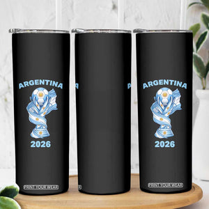 Proud Argentina Soccer 2026 Skinny Tumbler World Football Fan Gift