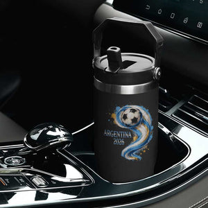 Argentina 2026 Soccer Fan Flip Straw Tumbler Proud Football Flag Supporter