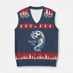 Argentina 2026 Soccer Fan V-Neck Knit Sweater Vest Proud Football Flag Supporter