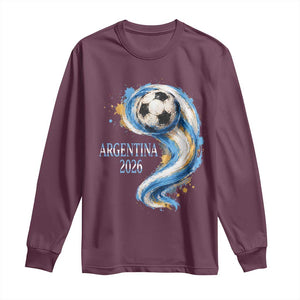 Argentina 2026 Soccer Fan Long Sleeve Shirt Proud Football Flag Supporter