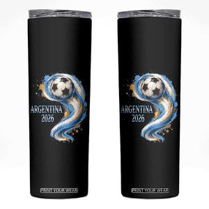 Argentina 2026 Soccer Fan Skinny Tumbler Proud Football Flag Supporter