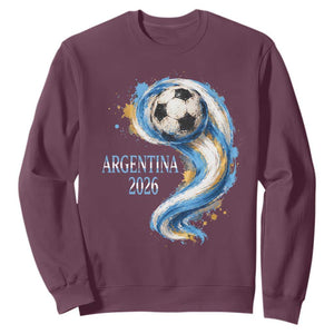 Argentina 2026 Soccer Fan Sweatshirt Proud Football Flag Supporter