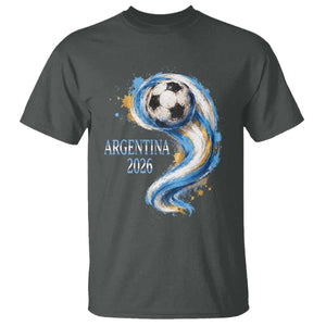 Argentina 2026 Soccer Fan T Shirt Proud Football Flag Supporter TS12 Dark Heather Print Your Wear