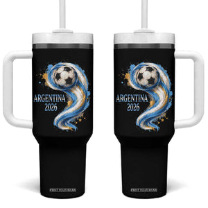 Argentina 2026 Soccer Fan Tumbler With Handle Proud Football Flag Supporter