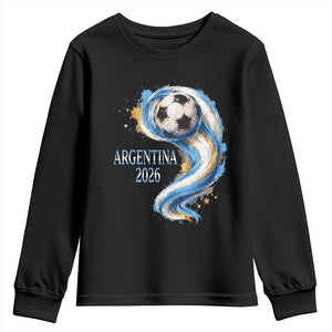 Argentina 2026 Soccer Fan Youth Sweatshirt Proud Football Flag Supporter