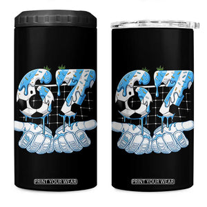 Funny Argentina Six Seven Football Meme 4 in 1 Can Cooler Tumbler Gen Alpha Soccer Fan