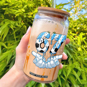 Funny Argentina Six Seven Football Meme Glass Can Gen Alpha Soccer Fan