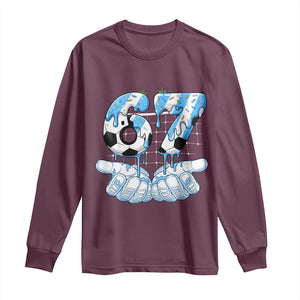 Funny Argentina Six Seven Football Meme Long Sleeve Shirt Gen Alpha Soccer Fan