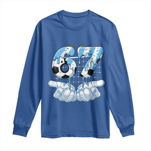 Funny Argentina Six Seven Football Meme Long Sleeve Shirt Gen Alpha Soccer Fan