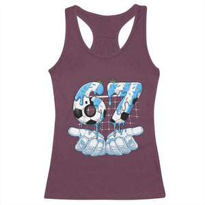 Funny Argentina Six Seven Football Meme Racerback Tank Top Gen Alpha Soccer Fan