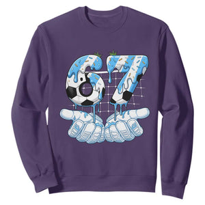 Funny Argentina Six Seven Football Meme Sweatshirt Gen Alpha Soccer Fan