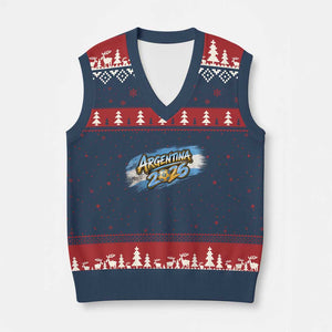 Vintage Argentina Soccer Pride 2026 Graphic V-Neck Knit Sweater Vest