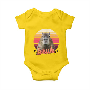 Capybara Lover Baby Onesie Funny Bruh Meme Animal Humor Gift TS12 Daisy Print Your Wear