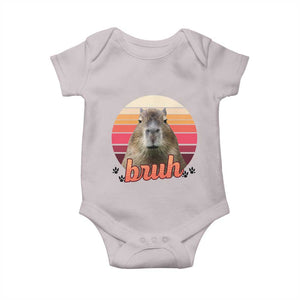 Capybara Lover Baby Onesie Funny Bruh Meme Animal Humor Gift TS12 Ice Gray Print Your Wear