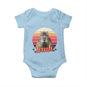 Capybara Lover Baby Onesie Funny Bruh Meme Animal Humor Gift TS12 Light Blue Print Your Wear