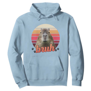 Capybara Lover Hoodie Funny Bruh Meme Animal Humor Gift TS12 Light Blue Print Your Wear