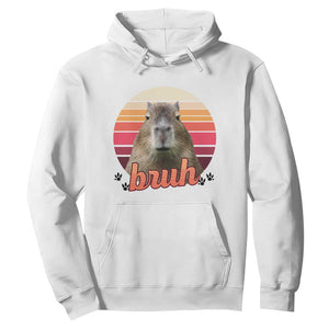 Capybara Lover Hoodie Funny Bruh Meme Animal Humor Gift TS12 White Print Your Wear