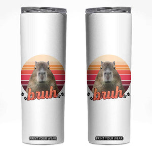 Capybara Lover Skinny Tumbler Funny Bruh Meme Animal Humor Gift TS12 White Print Your Wear