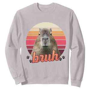 Capybara Lover Sweatshirt Funny Bruh Meme Animal Humor Gift TS12 Ice Gray Print Your Wear