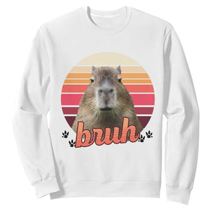 Capybara Lover Sweatshirt Funny Bruh Meme Animal Humor Gift TS12 White Print Your Wear