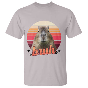 Capybara Lover T Shirt Funny Bruh Meme Animal Humor Gift TS12 Ice Gray Print Your Wear