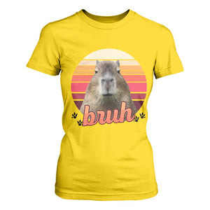 Capybara Lover T Shirt For Women Funny Bruh Meme Animal Humor Gift TS12 Daisy Print Your Wear