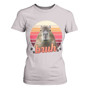 Capybara Lover T Shirt For Women Funny Bruh Meme Animal Humor Gift TS12 Ice Gray Print Your Wear