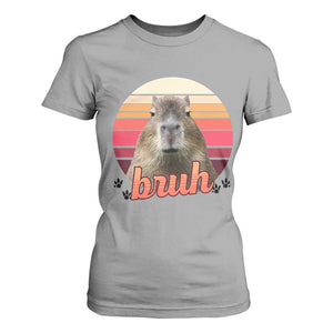 Capybara Lover T Shirt For Women Funny Bruh Meme Animal Humor Gift TS12 Sport Gray Print Your Wear