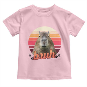 Capybara Lover Toddler T Shirt Funny Bruh Meme Animal Humor Gift TS12 Light Pink Print Your Wear