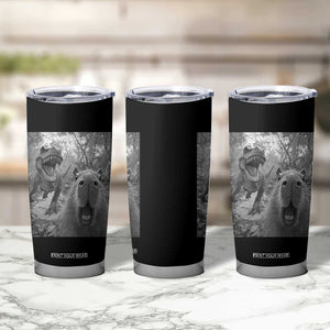 Funny Capybara Selfie With Dinosaur Meme Tumbler Cup Animal Humor Gift TS12 Print Your Wear