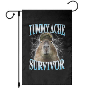Tummy Ache Survivor Garden Flag Funny Capybara Meme For Animal Lover TS12 Black Print Your Wear