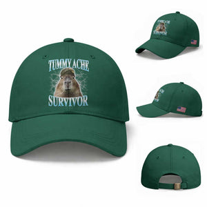Tummy Ache Survivor Baseball Cap Funny Capybara Meme For Animal Lover TS12 Baseball Cap Universal Fit Irish Green Print Your Wear