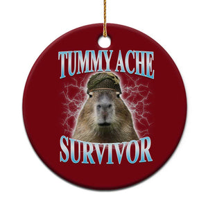 Tummy Ache Survivor Ceramic Ornament Funny Capybara Meme For Animal Lover TS12 1pc Red Print Your Wear