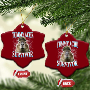 Tummy Ache Survivor Ceramic Ornament Funny Capybara Meme For Animal Lover TS12 Print Your Wear