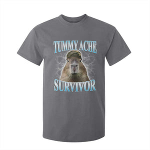 Tummy Ache Survivor T Shirt For Kid Funny Capybara Meme For Animal Lover TS12 Charcoal Print Your Wear
