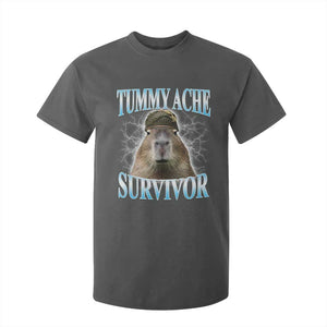 Tummy Ache Survivor T Shirt For Kid Funny Capybara Meme For Animal Lover TS12 Dark Heather Print Your Wear