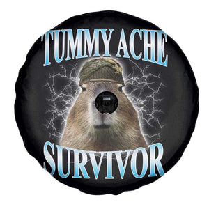 Tummy Ache Survivor Spare Tire Cover Funny Capybara Meme For Animal Lover TS12 Print Your Wear