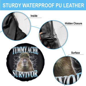 Tummy Ache Survivor Spare Tire Cover Funny Capybara Meme For Animal Lover TS12 Print Your Wear