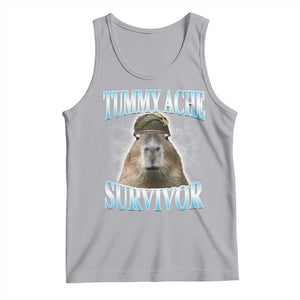 Tummy Ache Survivor Tank Top Funny Capybara Meme For Animal Lover TS12 Athletic Heather Print Your Wear