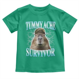 Tummy Ache Survivor Toddler T Shirt Funny Capybara Meme For Animal Lover TS12 Irish Green Print Your Wear