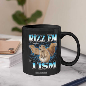 Autism Capybara Coffee Mug Funny Rizz Em With The Tism TS12 Print Your Wear