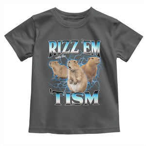 Autism Capybara Toddler T Shirt Funny Rizz Em With The Tism TS12 Dark Heather Print Your Wear